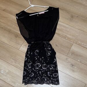 Candie's Black and White Lace Mini Dress